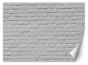 Fototapeta, Bílá cihlová kamenná zeď - 200x140 cm