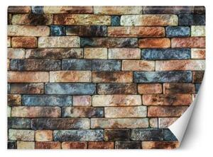 Fototapeta, Barevná cihlová kamenná zeď - 300x210 cm
