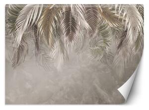 Fototapeta, Palmové listy betonové 3D - 100x70 cm