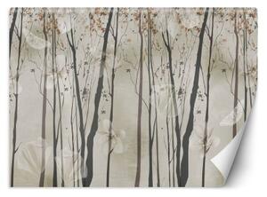 Fototapeta, Stromy Květiny a motýli - 350x245 cm