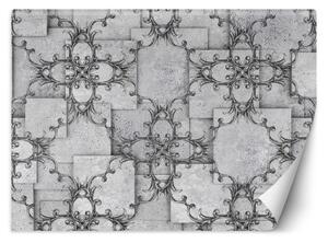 Fototapeta, Orientální vzor na šedém pozadí - 300x210 cm