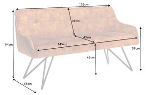 Dizajnová lavica Natasha 156 cm horčicový zamat