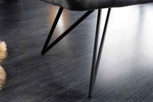 Dizajnová lavica Natasha 156 cm tmavosivý zamat
