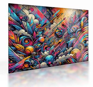 Sklenený obraz - Pestrofarebné graffiti (70x50 cm)