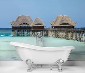 Fototapeta, Maledivy Tropické chaty u vody - 100x70 cm