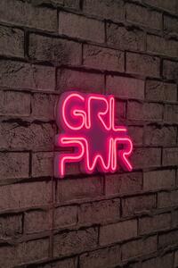 ASIR Nástenná dekorácia s LED podsvietením GRL PWR ružová 36 cm