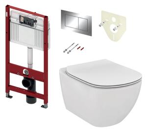 TECE set 3- Inštalačný modul s nádržkou pre WC + tlačidlo chróm + úchyt + izolácia + závesné WC AQUABLADE + WC sedátko Soft-Close, ultra ploché