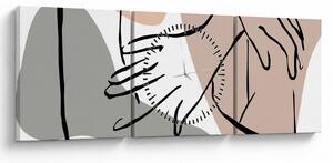 Obraz - Woman body line art N⁰2 (s hodinami) (90x30 cm)