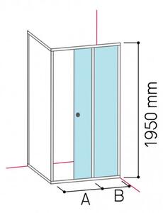 Glass 1989 Isy - Sprchový kút posuvné dvere do niky alebo v kombinácii s bočnou stenou, veľkosť 100 cm, profily chrómové, číre sklo, GEO1005T500