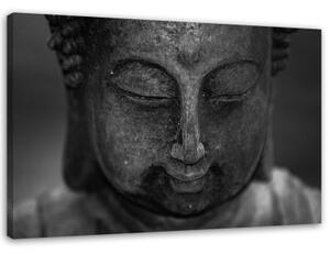 Obraz na plátně, Hlava meditujícího Buddhy - 100x70 cm