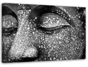 Obraz na plátně, Buddha Zen Spa šedá - 100x70 cm
