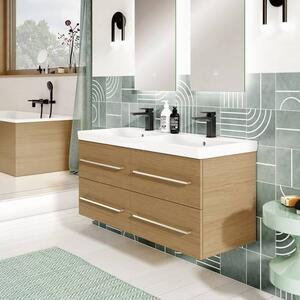 Villeroy & Boch Avento - Dvojité umývadlo 1200x470mm, s prepadom, alpská biela 4A23CK01