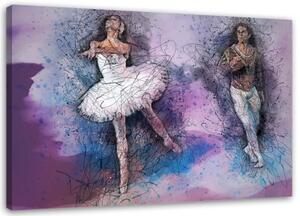Obraz na plátně Balerína Ballet Purple - 60x40 cm