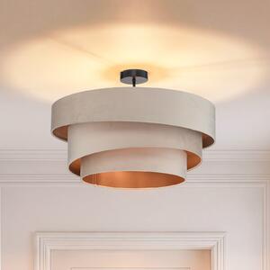 Stropné Lampa Lindby, Jusari, stmievateľné, Béžová, Obývacia izba, Tkanina / Textil, Moderný