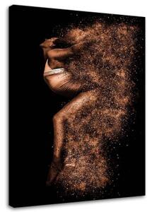 Obraz na plátně Žena ve zlatém prachu - 40x60 cm