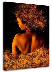 Obraz na plátně, Krásná žena Zlatý prach - 40x60 cm