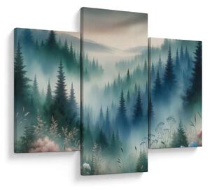 Obraz - Lesná krajina s hmlou (90x60 cm)