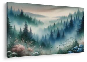 Obraz - Lesná krajina s hmlou (90x60 cm)