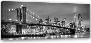 Obraz na plátně New York Brooklynský most Panorama - 90x30 cm