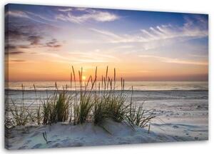 Obraz na plátně, Západ Slunce na Pláži - 100x70 cm
