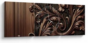 Obraz - Vzor z dreva (s hodinami) (90x30 cm)