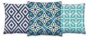 ASIR Sada vankúšov MODRÝ VZOR bavlna/polyester 43x43 cm
