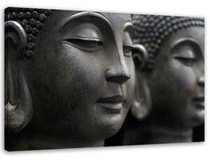 Obraz na plátně, Lázně Buddha Zen Wellnes Šedá - 100x70 cm
