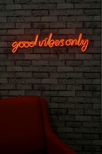 ASIR Nástenný neónový nápis led GOOD VIBES ONLY oranžová