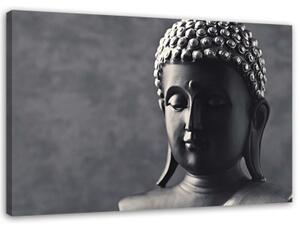 Obraz na plátně Buddha Šedé pozadí - 90x60 cm