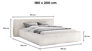 - Moderná čalúnená posteľ HARPER ROZMER: 120 x 200 cm, TYP ROŠTU: KOVOVÝ ROŠT