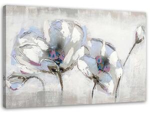 Obraz na plátně, Bílé květy jako malované - 90x60 cm