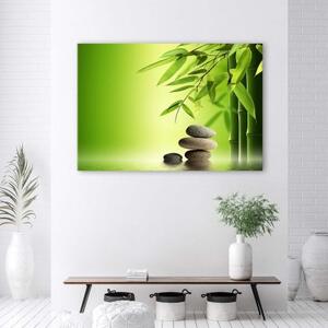 Obraz na plátně, Bambusové zenové kameny - 60x40 cm
