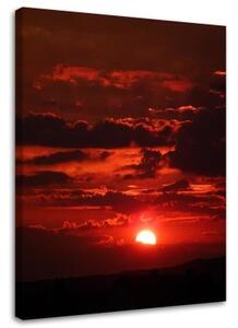 Obraz na plátně Západ slunce Červená příroda - 40x60 cm