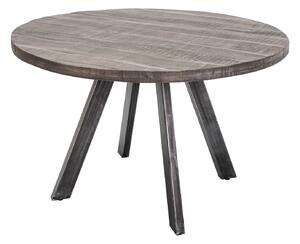 Jedálenský stôl 120cm okrúhly Iron Craft sivý mango