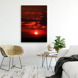 Obraz na plátně, Západ slunce Červená příroda - 40x60 cm