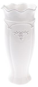 Keramická váza Vallada biela, 11,5 x 25 x 11,5 cm