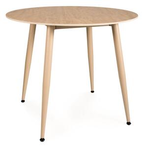 Okrúhly jedálenský stôl NELVO 90 cm, travertín/kašmír