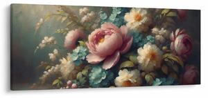 Obraz - Zátišie s kvetmi - maľba (120x50 cm)