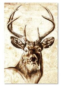 Obraz na plátně Zvířata jelenů Vintage béžová - 40x60 cm