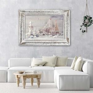 Obraz na plátně, Námořní ošuntělá béžová - 60x40 cm