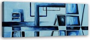 Obraz na plátně Modrá abstrakce - 150x50 cm