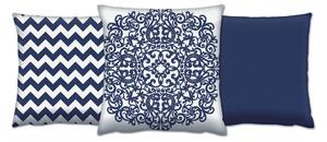 ASIR Súprava dekoračných vankúšov MOTIVY MODRÁ 43 cm bavlna/polyester