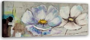 Obraz na plátně Akvarelová sada květin - 150x50 cm