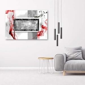 Obraz na plátně, Abstraktní šedá červená - 60x40 cm
