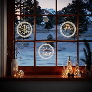 FLHF Vianočné LED dekorácie snehová vločka, guľatá