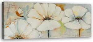Obraz na plátně, Malování květin pastelem - 150x50 cm