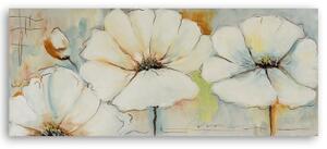 Obraz na plátně, Malování květin pastelem - 90x30 cm