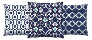 ASIR Dekoračné vankúše MODRÁ GEOMETRIA 43 cm bavlna/polyester