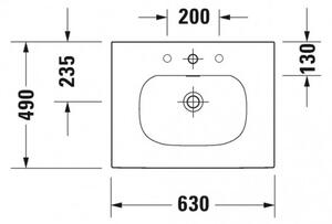 Duravit Viu - Umývadlo do nábytku 630x490 mm, s prepadom, biela 2344630000