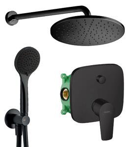 HG SET 13 Black - Sprchový systém pod omietku, Talis E, páková batéria - kompletná sada, čierna matná